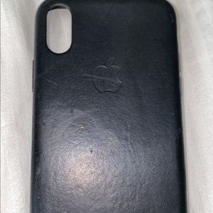Black leather Apple iPhone X/XS case